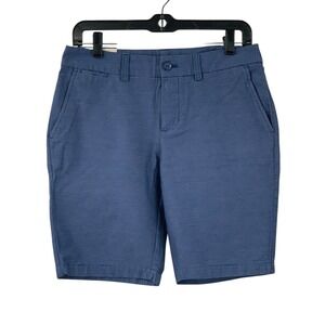 NWT Khakis by Gap Women's  City 10 Inch Bermuda Shorts Blue/White Striped Size 2